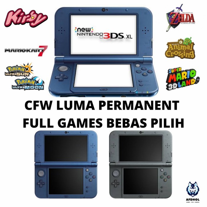 NINTENDO NEW 3DS XL LL CFW LUMA PERMANENT MEMORY FULL GAME NEW 3DSXL