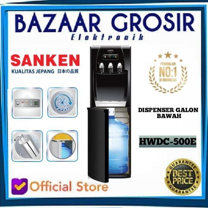 DISPENSER SANKEN HWD-C500E GALON BAWAH BLACK HWDC500E / HWDC-500E