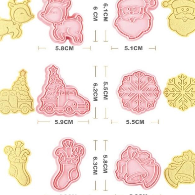 

Cetakan Cookies Set 6Pcs / Cetakan Kue Kering Motif Natal Xmas 6Pcs