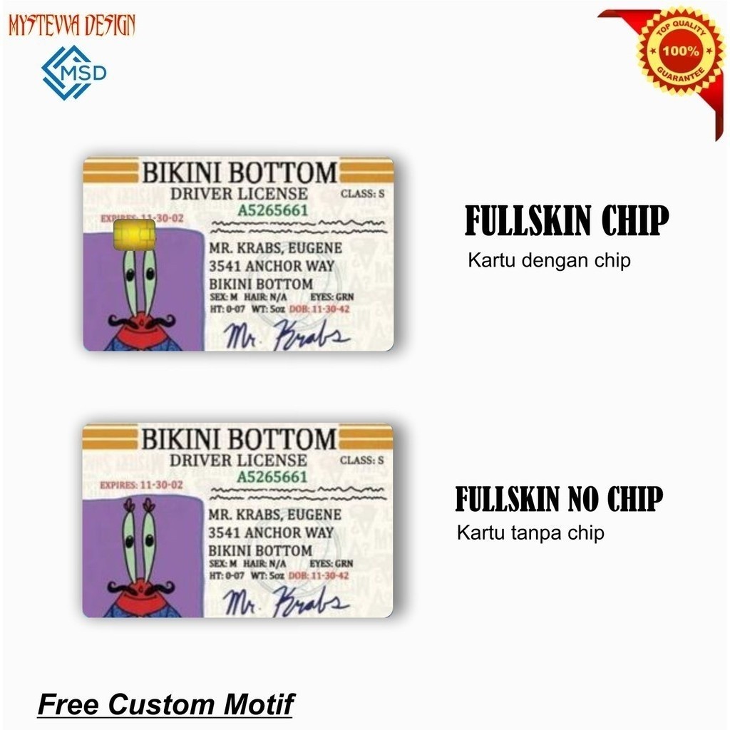 Promo2pcs - Card Bikini Bottom Atm Debit Credit Emoney Flazz Stiker No Chip Dan Ada Garskin Stiker/n