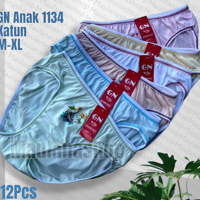 Golden Nick 12pcs Celana Dalam Anak Golden Nick 1134 Remaja Warna Muda