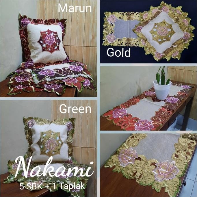 Sarung Bantal Kursi Set Organdi Bordir