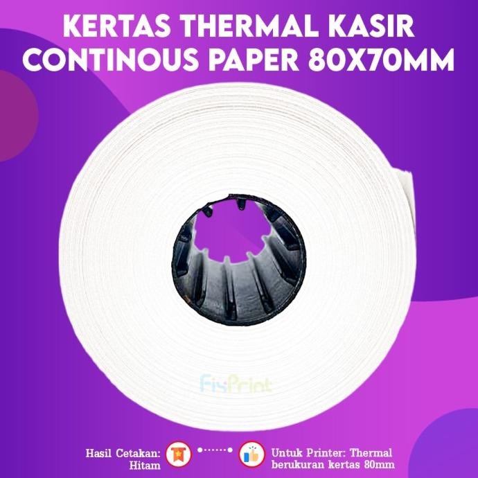 

TERMURAH - Kertas Struk EDC Thermal 80x70mm 80x80mm Kertas Thermal Kasir Continous Paper Roll 80x80mm 80x70mm