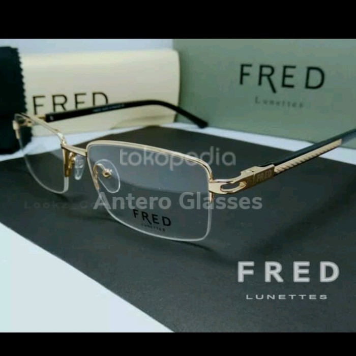 Frame Kacamata Fred Half Frame Premium Grade Original