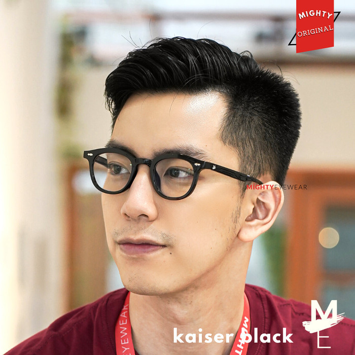 Mighty Kacamata Photochromic Bluelight Pria Korea Baru - Kaiser Black
