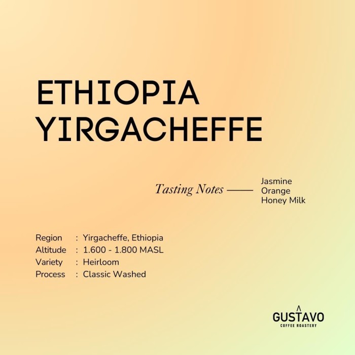 

Ethiopia Yirgacheffe Espresso Edition 1 Kilogram