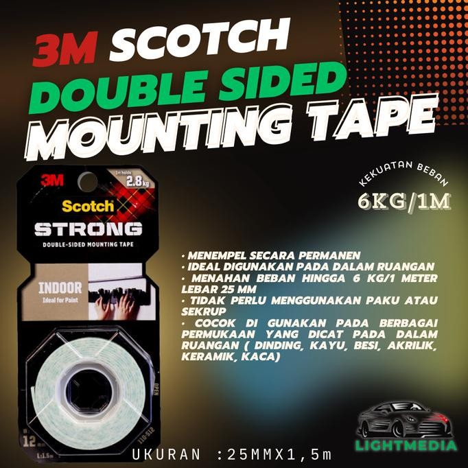

Double tape 3m STRONG INDOOR 110-S25 3m Scotch Mounting