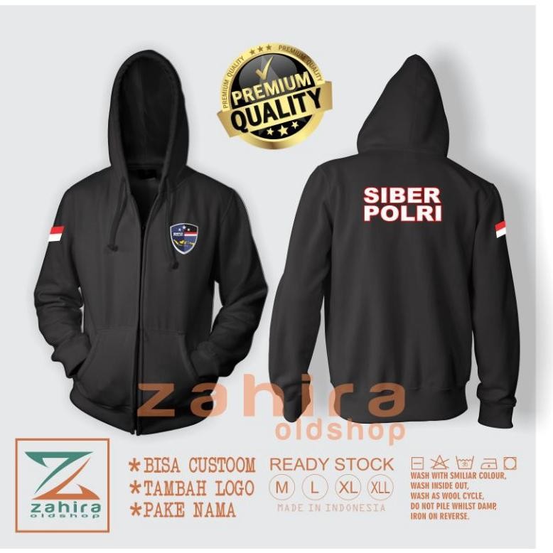 Kemeja Pria Tactical Dinas Proyek Lapangan Ziper Siber Polri Sweater Siber Polri Jaket Zipper Siber 