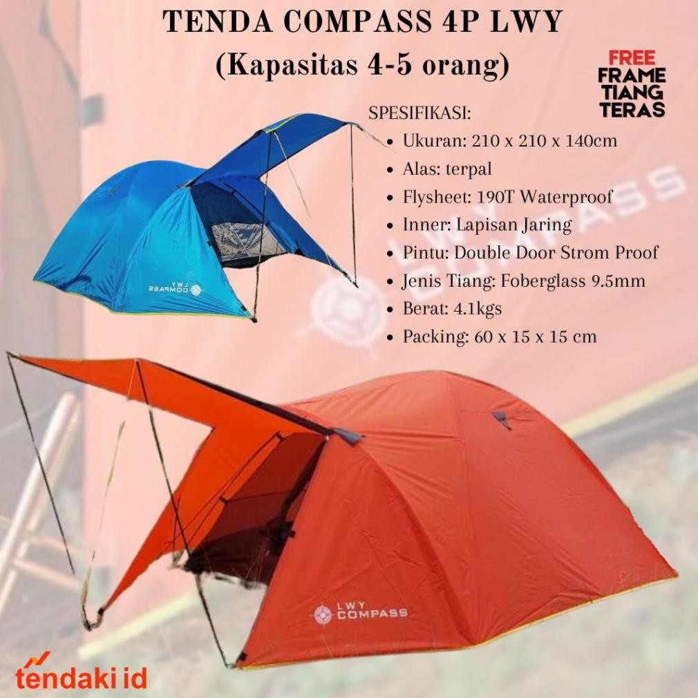 Hab Tenda Gunung Kapasitas 4 | Tendaki Borneo 4 Double Layer Tenda Gunung Kapasitas 4 Orang / Tenda 