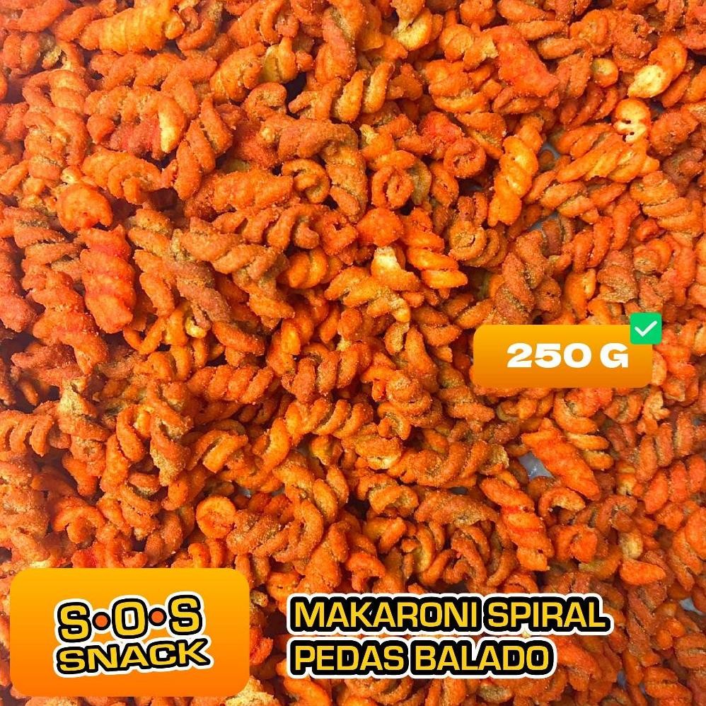 

Makaroni SOS - 250GR Makaroni Spiral Balado & Pedas Daun Jeruk