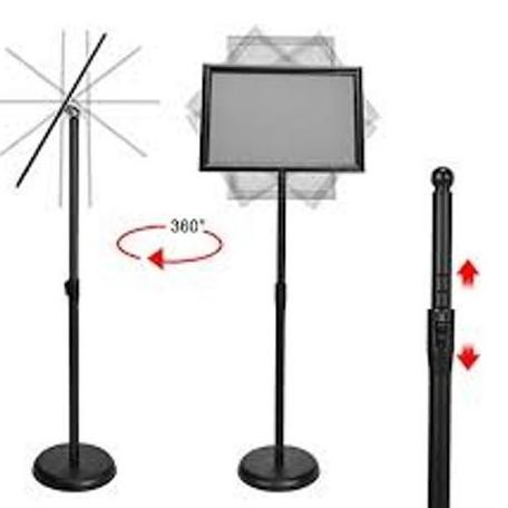

NEW Adjustable Rotate Standing Poster Menu Frame Sign Display A3 A4 - A4, Hitam