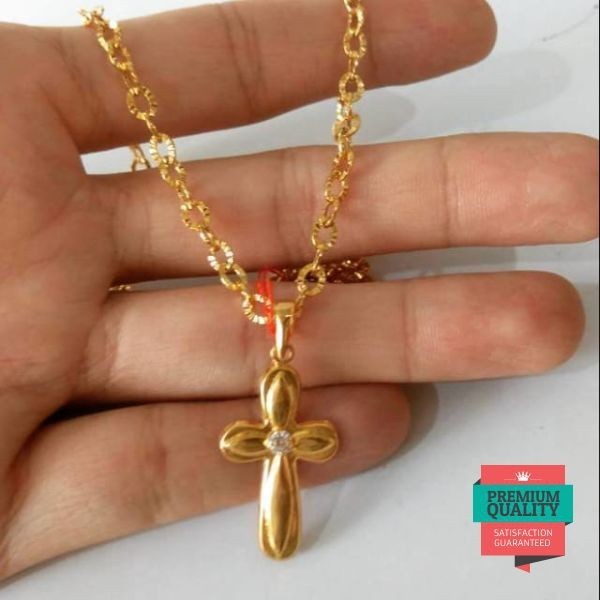 Promo Set kalung emas asli kadar 875 kalung salib Elegan