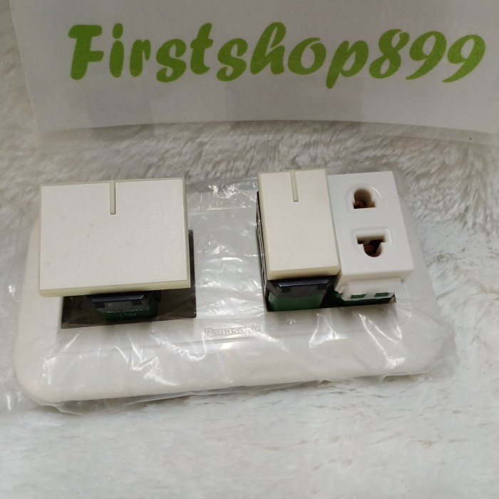 Panasonic saklar seri eco white + stop kontak komplet