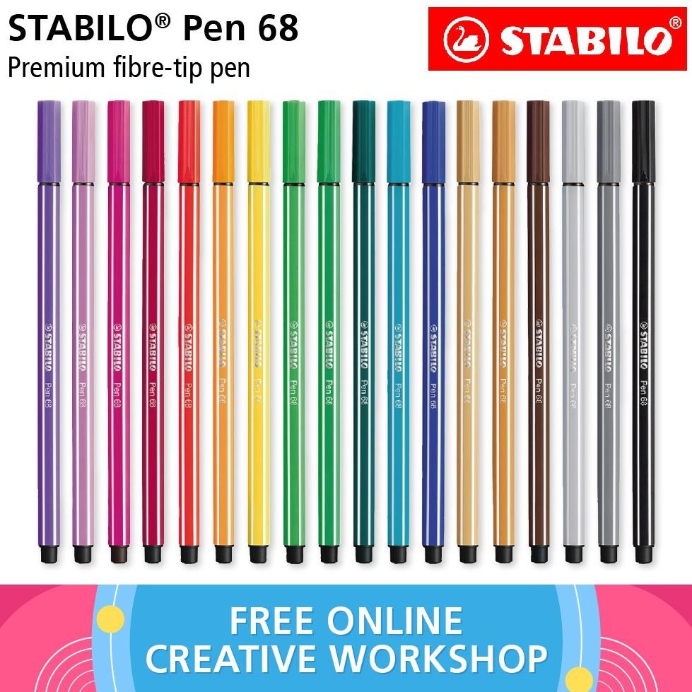 

STABILO Pen 68 Premium Pen Highlighter Bestseller Starter Pack Set All Color 47 Warna Paket Basic Menulis