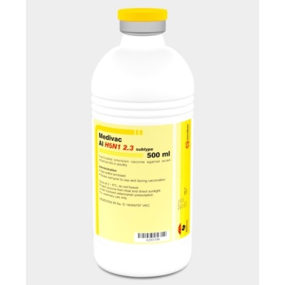 VAKSIN INAKTIF MEDIVAC AI SUBTIPE H5N1 2.3 250 ML (500 EKOR) Berkualitas