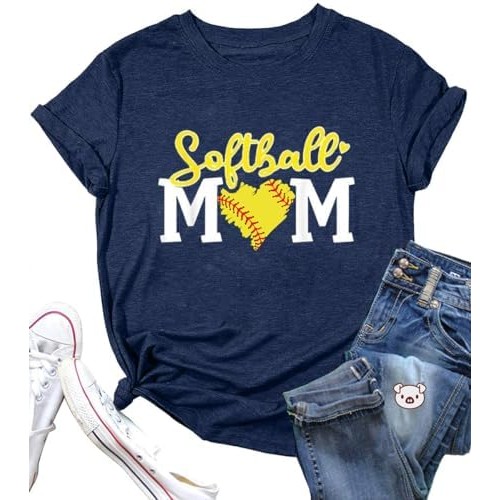 Softball Mom Shirt for Women in My Softball Mom Era Letter Print Tshirt Softball Mama Top Game Day O
