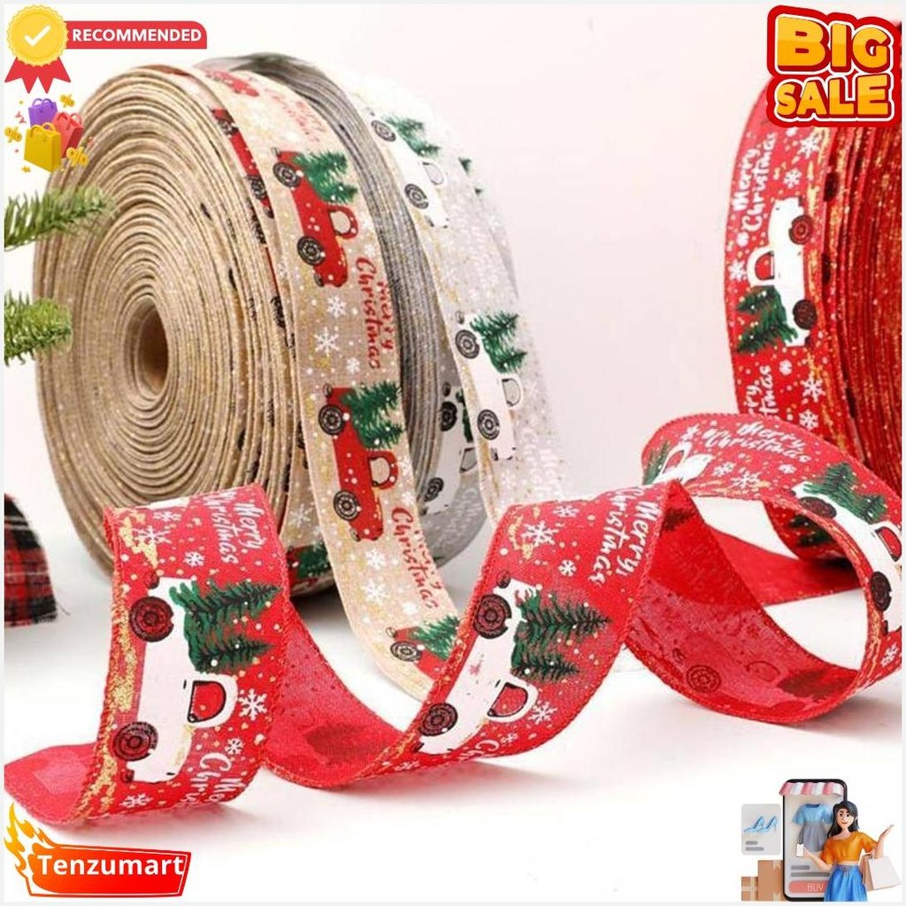 

Pita Ribbon Natal Merry Chritsmas Bahan Goni Lebar 5Cm Panjang 2/5M Pita Hampers Natal Dekorasi Aesthetic Termurah Banget