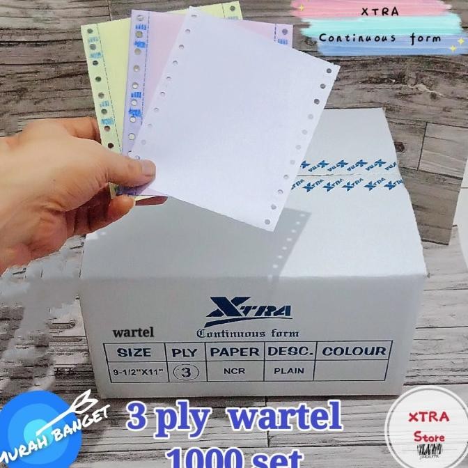 

NEW kertas WARTEL 3ply Continuous Form 1/4 letter