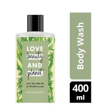 TERLARIS - Love Beauty & Planet Bodywash Pure And Positive, TeaTree Oil & Vetiver