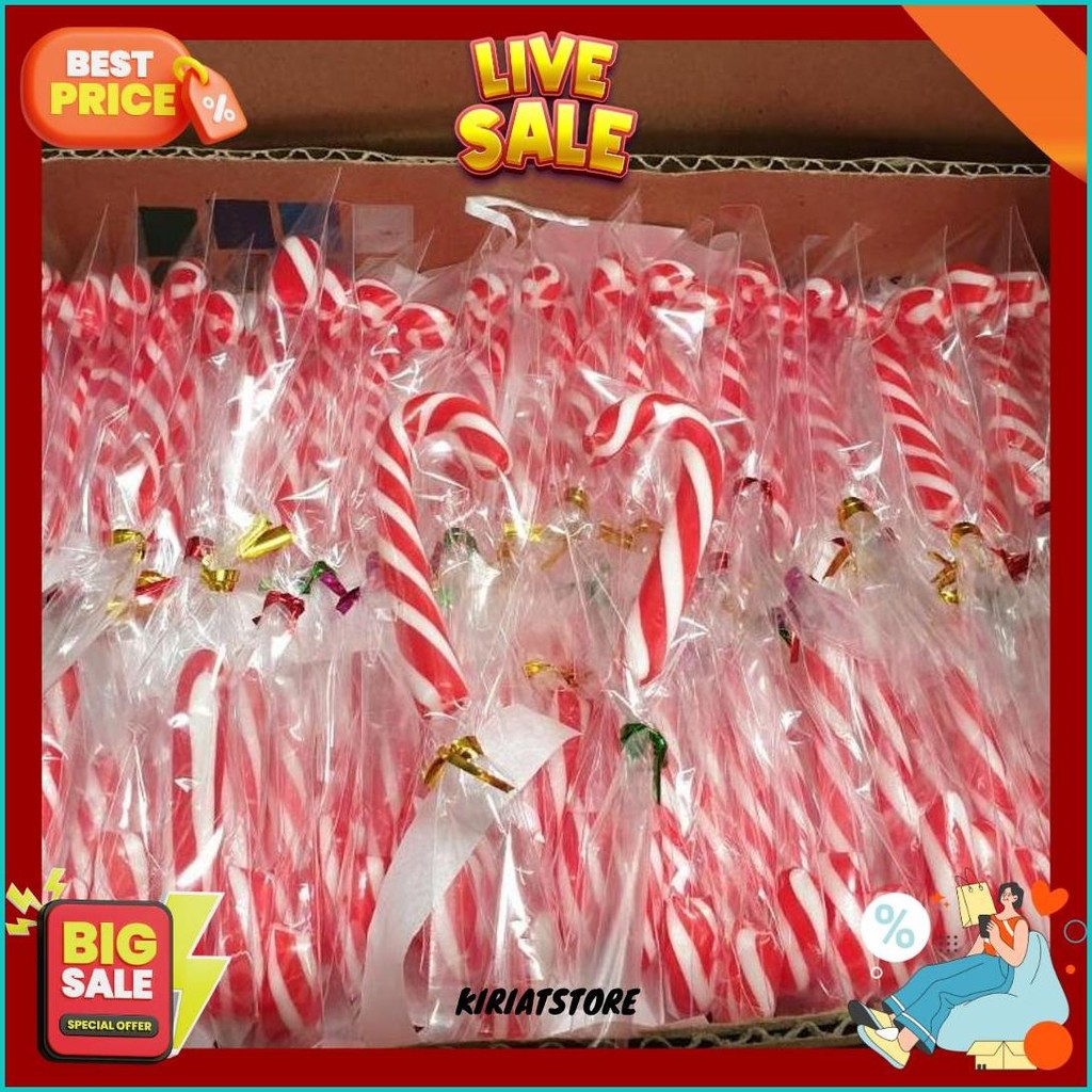 

Permen Tongkat Natal - Candy Cane Uk 7Cm Isi 50 Cod