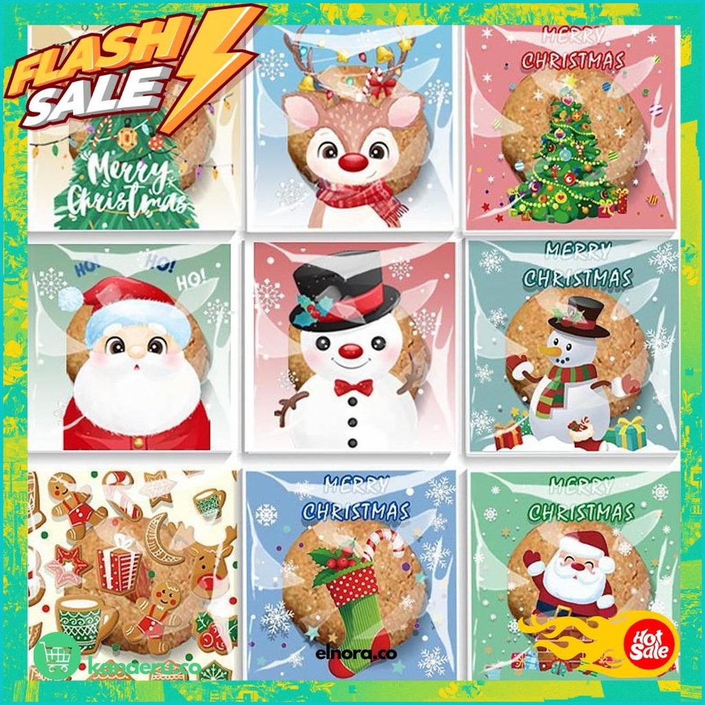 

Plastik Cookies Natal 2024 / Kemasan Kue 100Pcs Natal Lucu Murah