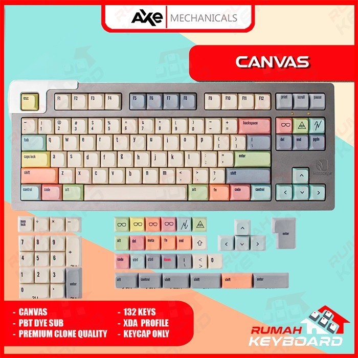 Terbaru Keycap - Keycaps - Xda - Canvas - Pbt - Dye Sub