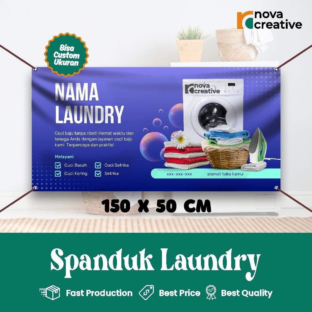 Cetak Spanduk Laundry Profesional Spanduk Custom Desain Suka-Suka