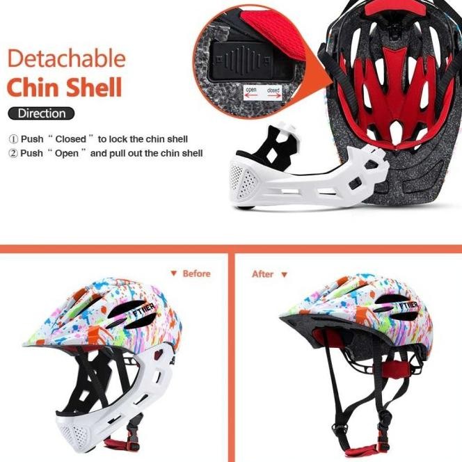 Ftiier Helm Pushbike Balance Bikesepeda Anak Modular Full Face Ringan Promo
