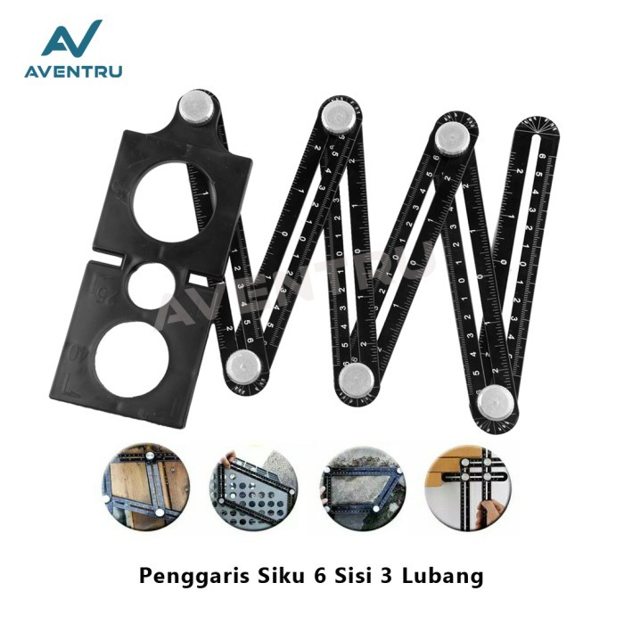 

.........] Penggaris Sudut Siku Lubang Bor Ubin Keramik Granit Lipat 6 Sisi