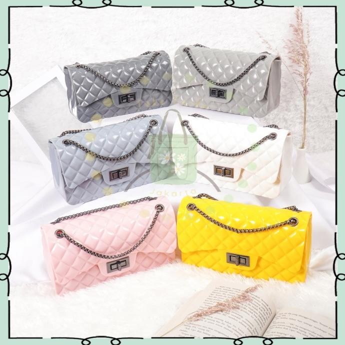 Tas Jelly Glossy Size 22 Cm | Tas Jelly Miniso