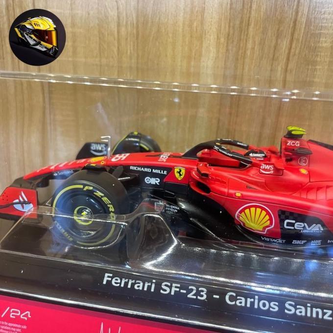 Diecast miniatur mobil formula 1 ferrari sf 24 carlos sainz skala 1/24 JS