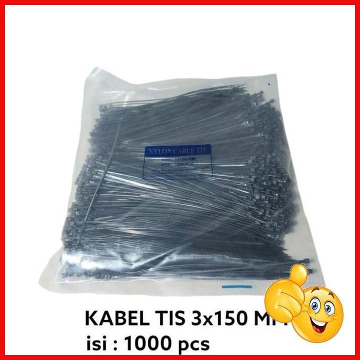 

[FTO] KABEL TIS 3X150 MM TALI TIES HITAM ISI 1000 PCS