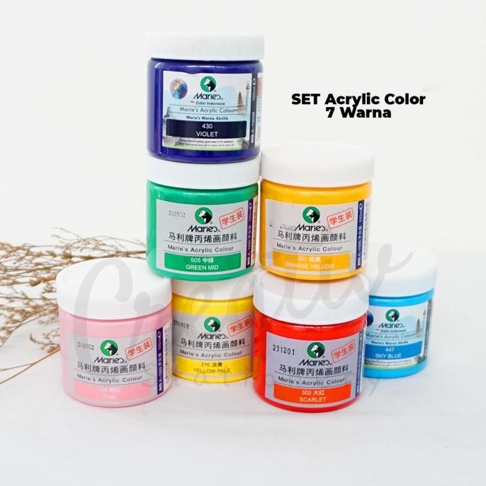 

MARIES Cat Acrylic 100 Ml Paint Acrylic Set Cat Akrilik Warna Dasar