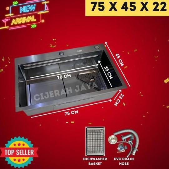 BAK CUCI PIRING STAINLESS SUS 304 HITAM KITCHEN SINK IGM VALPRA BLACK