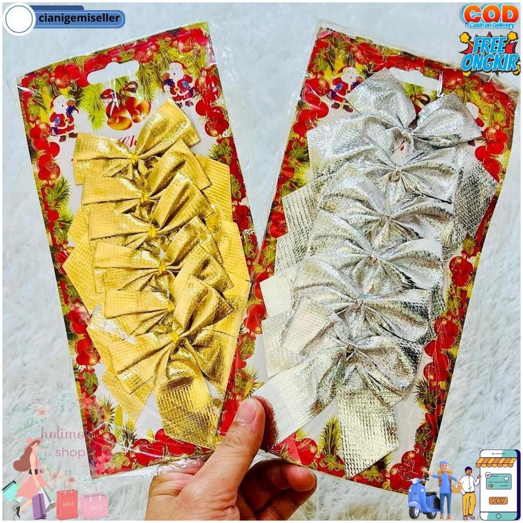 

Pita Pohon Natal - Dekorasi Hiasan Gantungan Pita Lonceng Pohon Natal Bisa Untuk Hampers Gift Box D Promo 11.11 D Terlaris