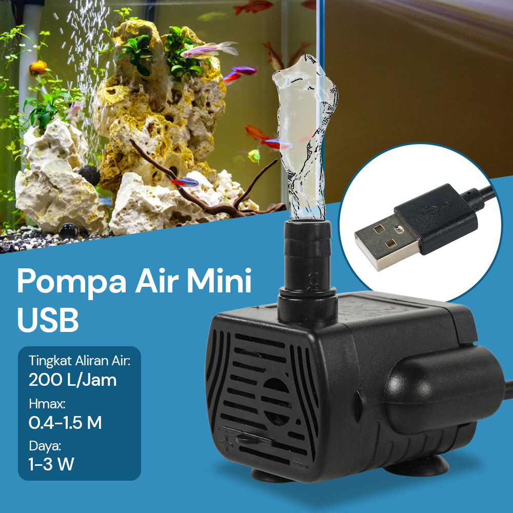 [Grosir Bane] Leewince Pompa Air Mini USB Brushless Submersible Aquarium 9V - 1020