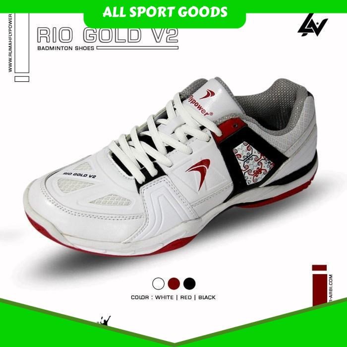 SEPATU BADMINTON SEPATU FLYPOWER RIO GOLD V1 ORIGINAL TERBAIK ALL SPORT GOODS 