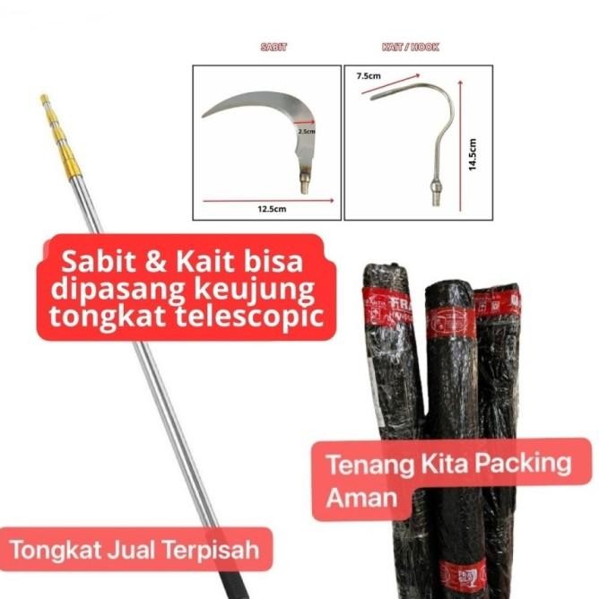 Tongkat Pemetik Buah 6 Meter Teleskopik Serbaguna Dengan Sabit Terbaru