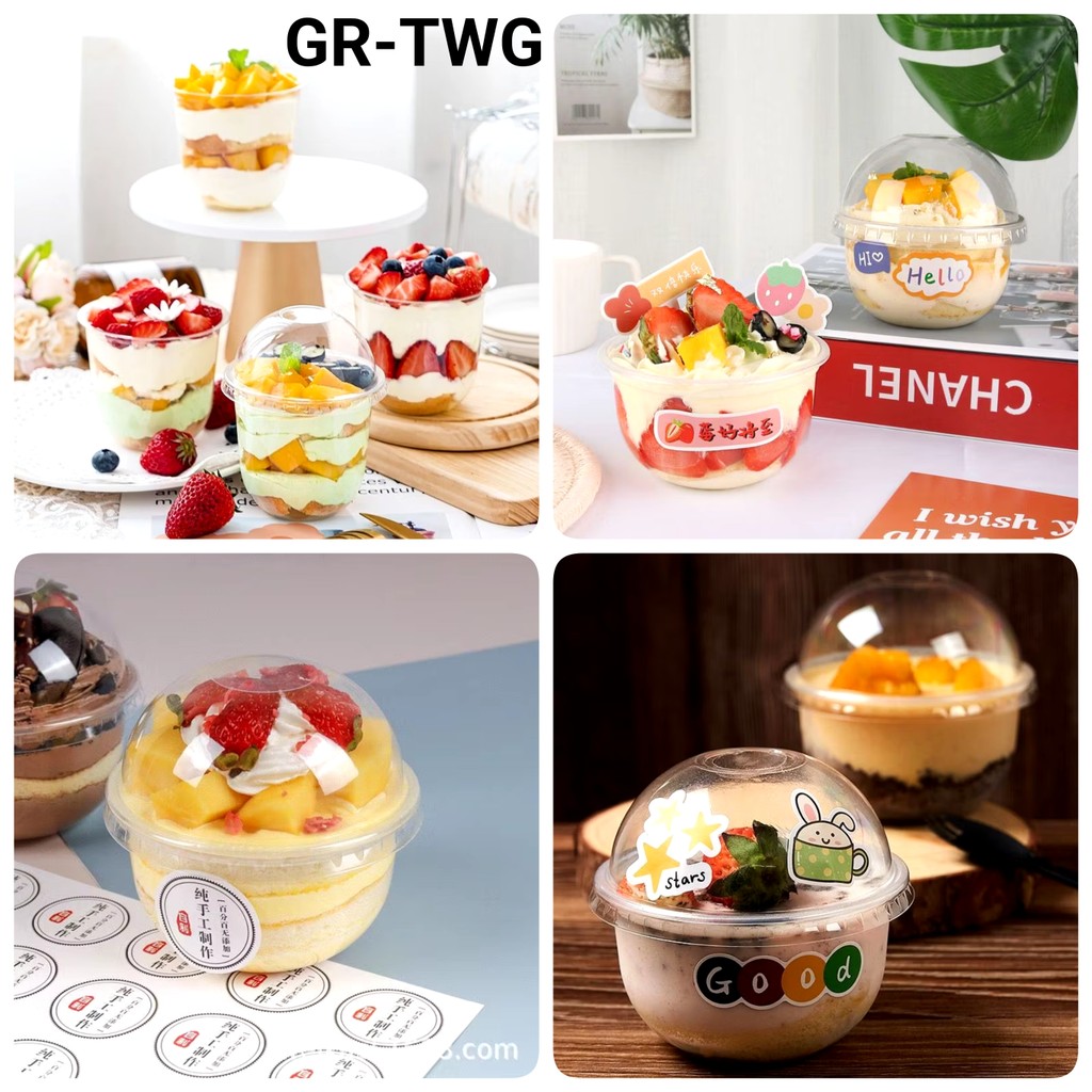 GR-TWG Korean dessert jelly cup gelas pudding buah box cake hampers (Packaging)