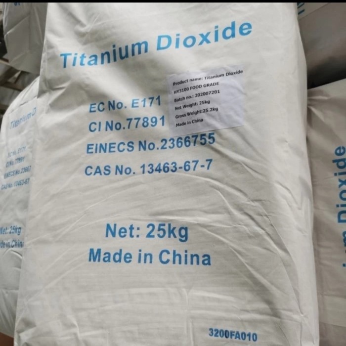 

Titanium dioxide 25kg ,Pewarna / Pemutih makanan (food grade) Preum