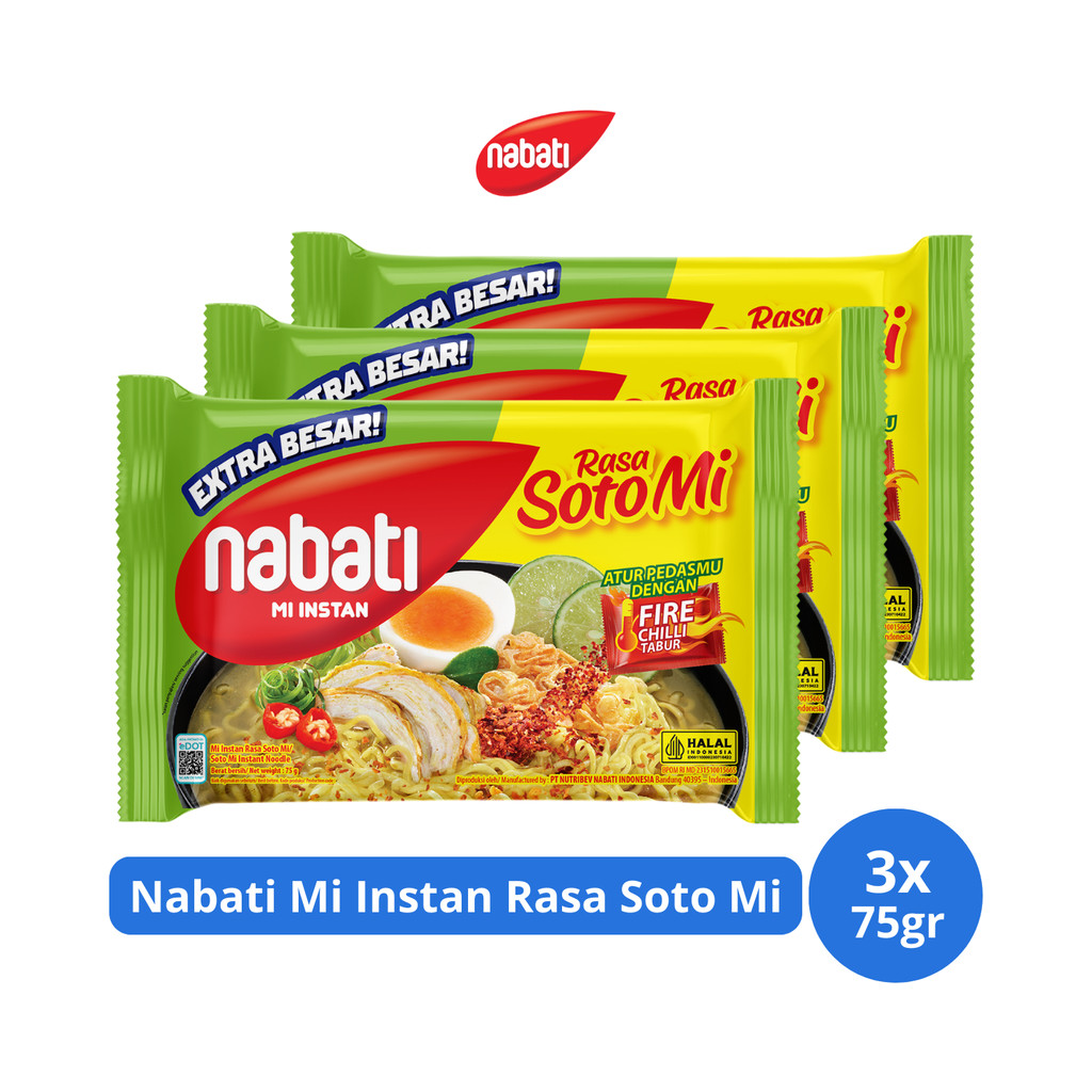 

Nabati Mi Instan Rasa Soto Mi 75gr x 3 pcs