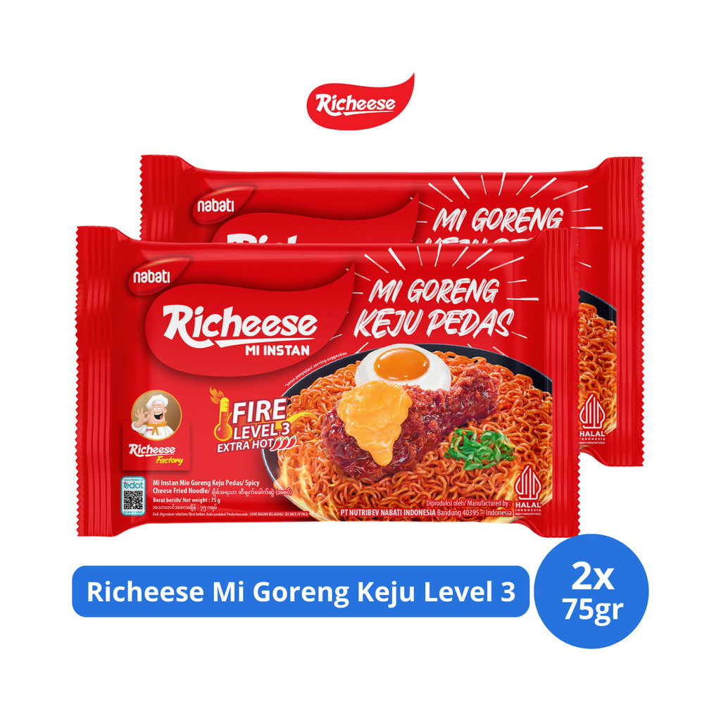 

Richeese Mi Goreng Keju Level 3 75gr x 2 pcs