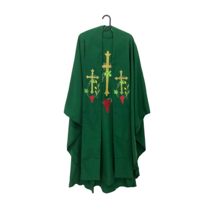 

Ready Kasula Halus dan Tebal Bordir Sedang 016 Jubah Imam Katolik Baju Romo