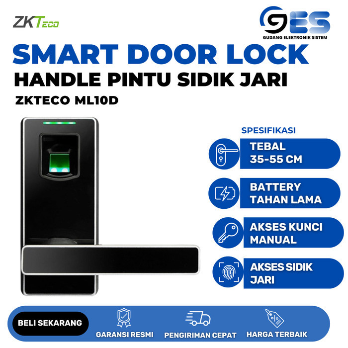 Handle Pintu Rumah Digital ZKTECO ML10D Smart Door Lock Sidik Jari