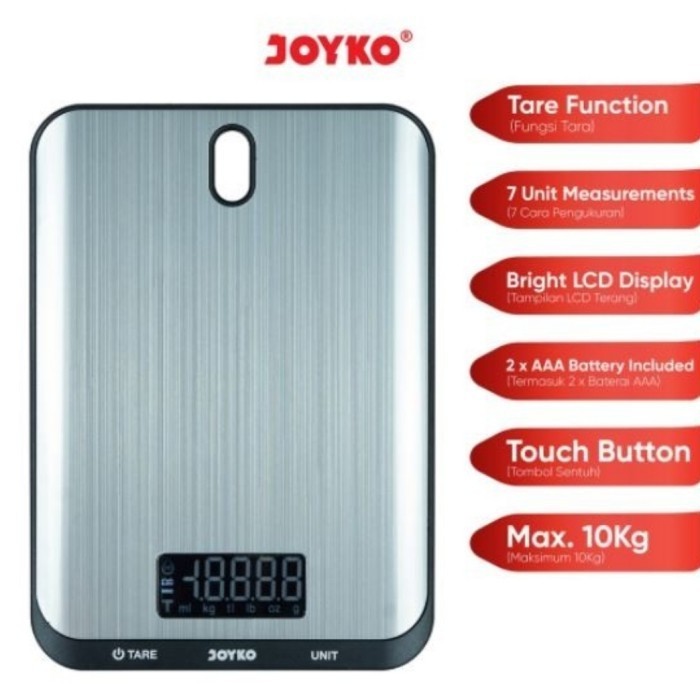 

PROMO TIMBANGAN DAPUR DIGITAL 10KG JOYKO DSL-A3 / KITCHEN SCALE