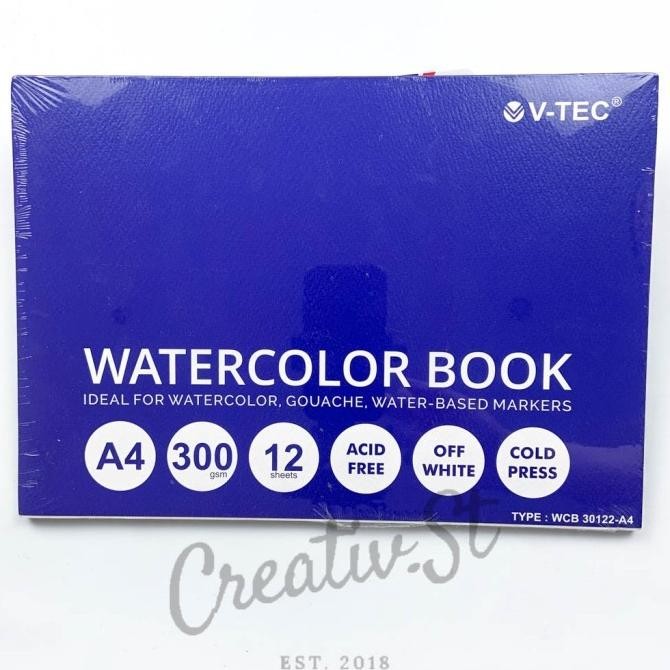 

TERMURAH - Watercolor Book Pad A4 300 GSM Cold Press V-Tec