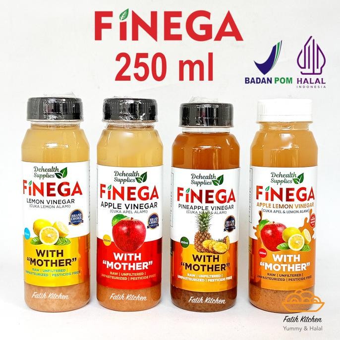 

PROMO Finega 250 ml (Botol Plastik) Vinega Cuka Apel / Nanas / Lemon