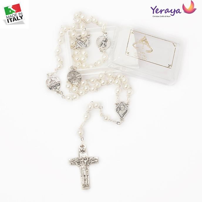 ;&;&;&;&] Rosario Paus Fransiskus Made in Italy Aksesoris Fashion Kalung Salib