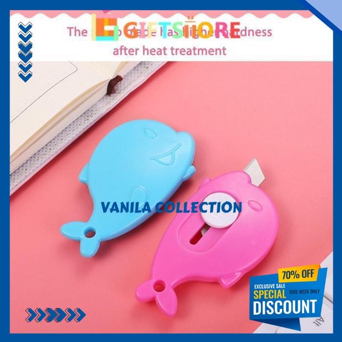 

CUTTER MINI KARTUN PEMOTONG UTILITAS KECIL PORTABEL PEMOTONG UNBOXING WORTEL DOLPHIN WHALE ART PAPER-GI PALING DISUKAI