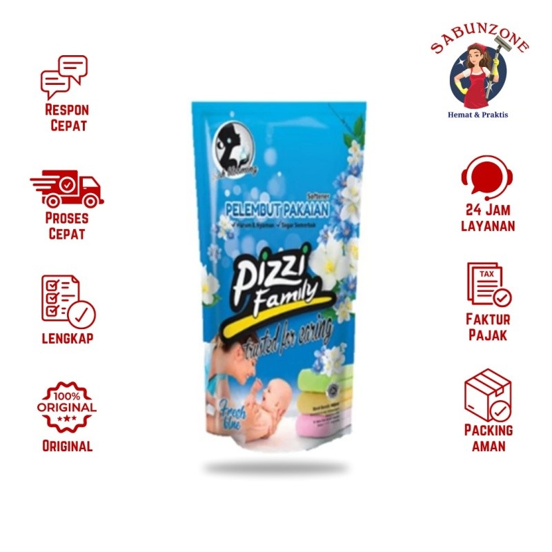 Pelembut dan Pewangi Pakaian Pizzi Softener Blue 900 ml